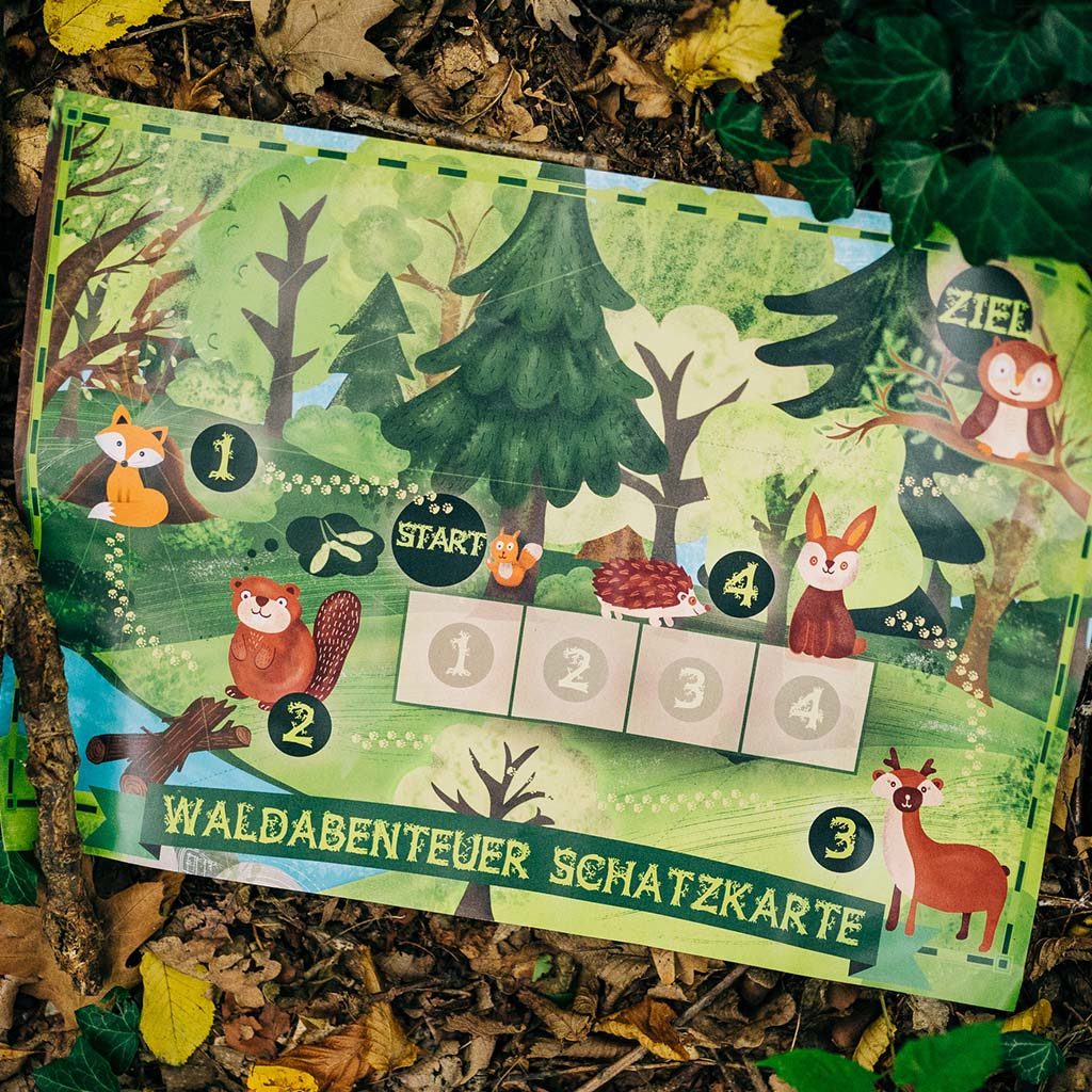 Die Schatzkarte der Wald-Schatzsuche „Das Waldabenteuer“.