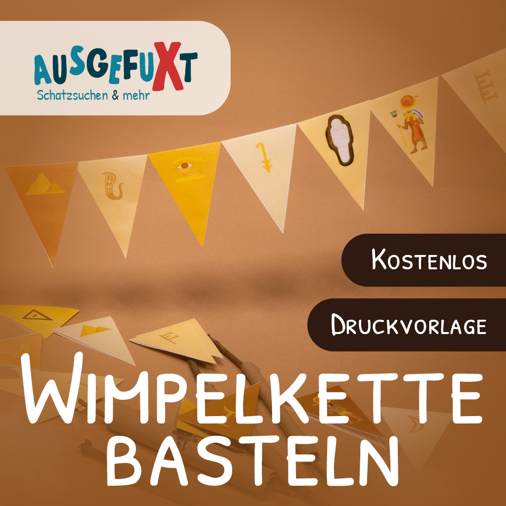 Wimpelkette für einen Ägypten-Geburtstag basteln