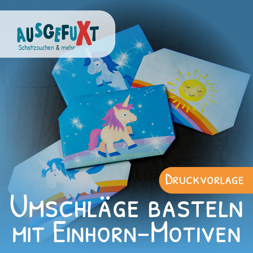 Umschläge basteln - Mit Einhorn-Motiv