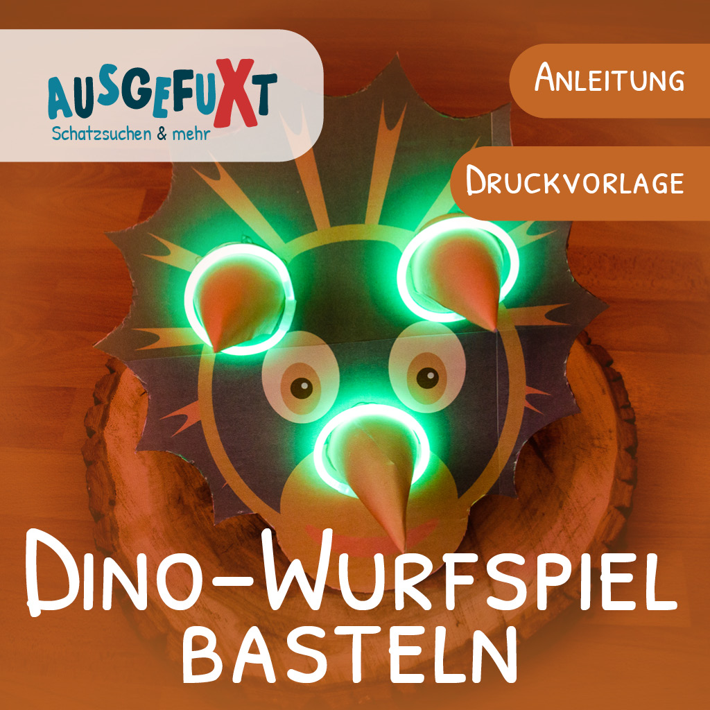 Dinos-Wurfspiel basteln - Anleitung und Druckvorlage