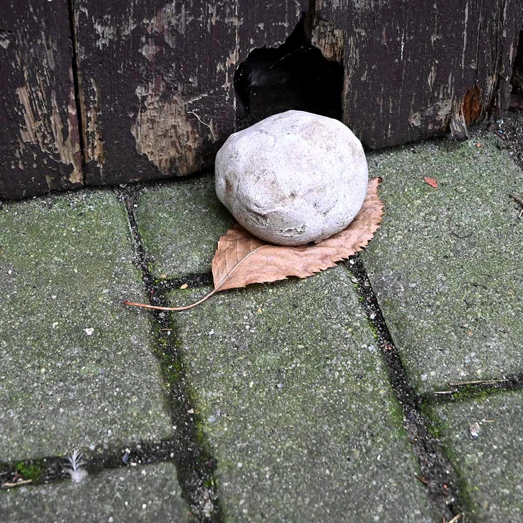 Ein Stein auf der Straße