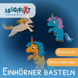Einhörner basteln - kostenlose Druckvorlagen und Bastelideen