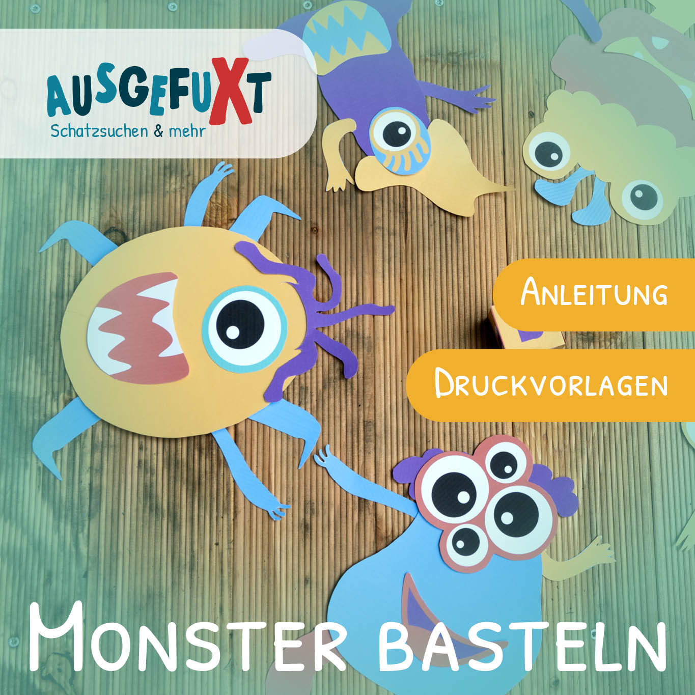 Monster basteln - Bastelvorlagen mit Spielidee