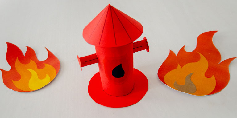 Hydranten basteln - Eine kreative Idee für Einladungen zum Feuerwehr-Kindergeburtstag