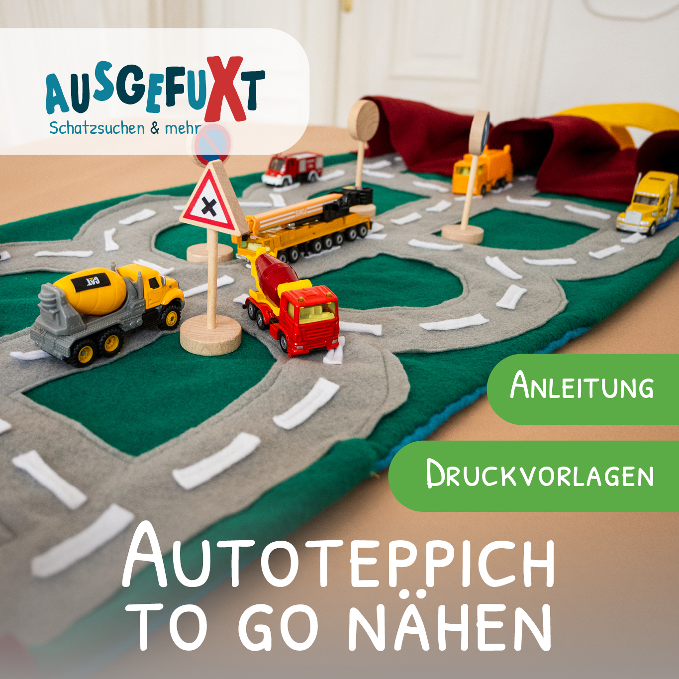 Autoteppich â€žto goâ€œ nÃ¤hen - Anleitung und StraÃŸenvorlage