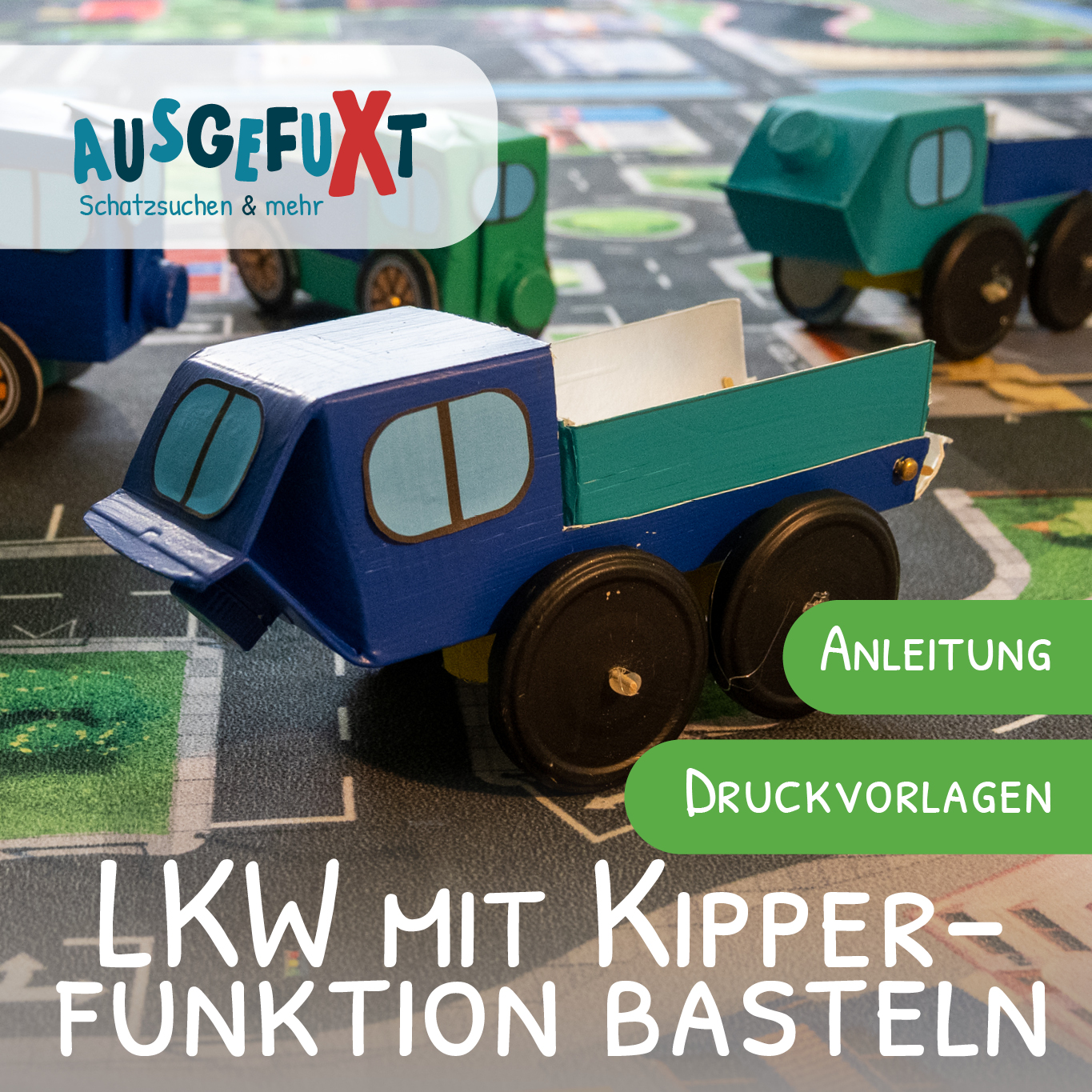 LKW basteln - Anleitung mit Kippfunktion für Tetra Paks