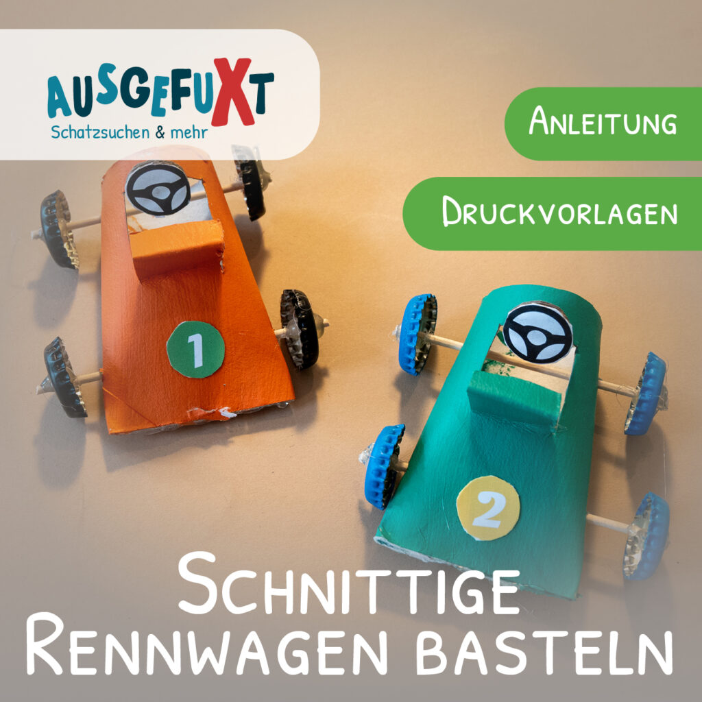 Rennautos aus Kloppapierrollen basteln