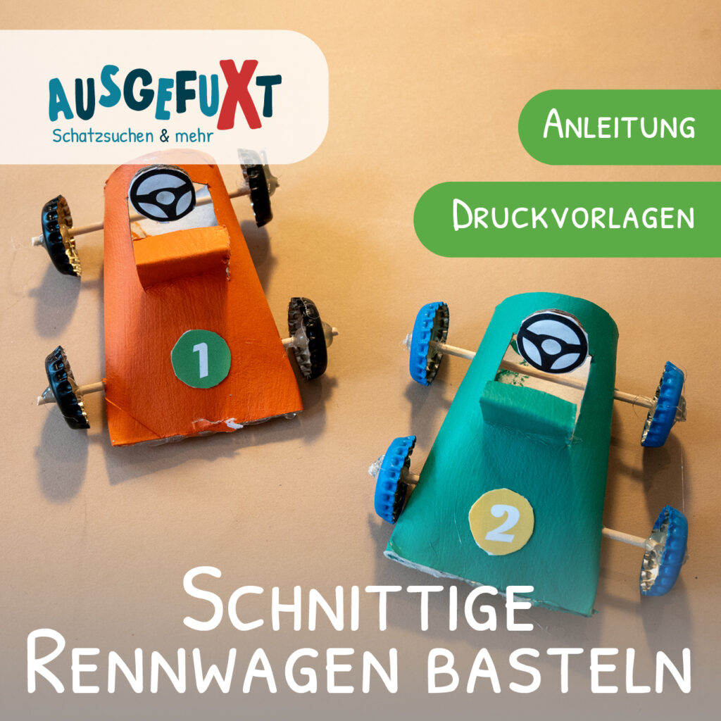 Rennautos aus Kloppapierrollen basteln