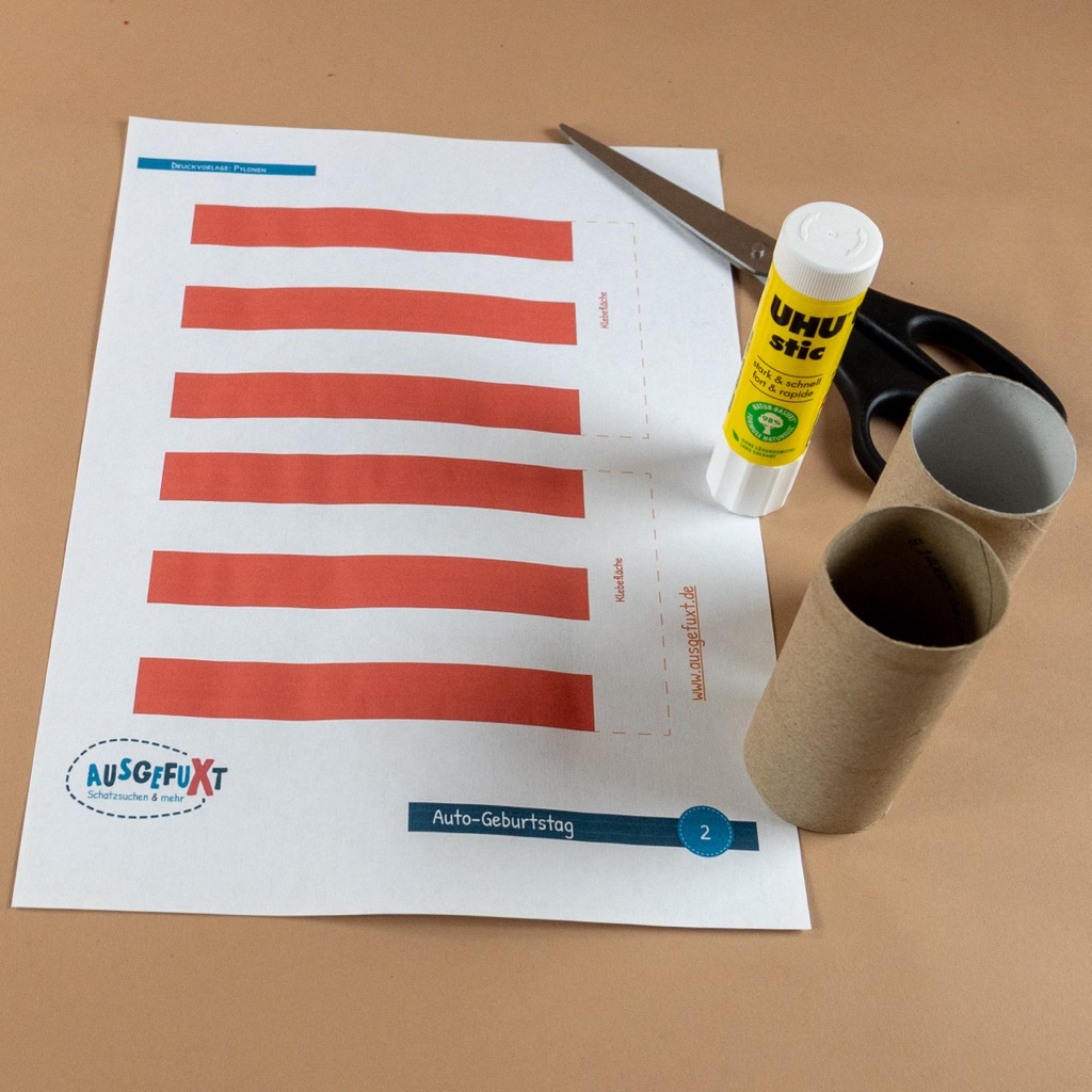 „Pylonen-Umschläge“ aus Klopapierrollen