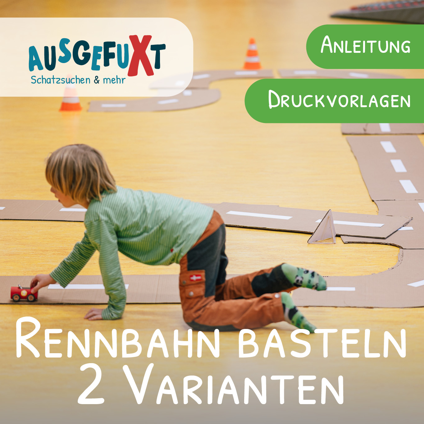 Rennbahn basteln aus Karton oder Pappe – zwei einfache DIY-Ideen für Kinder