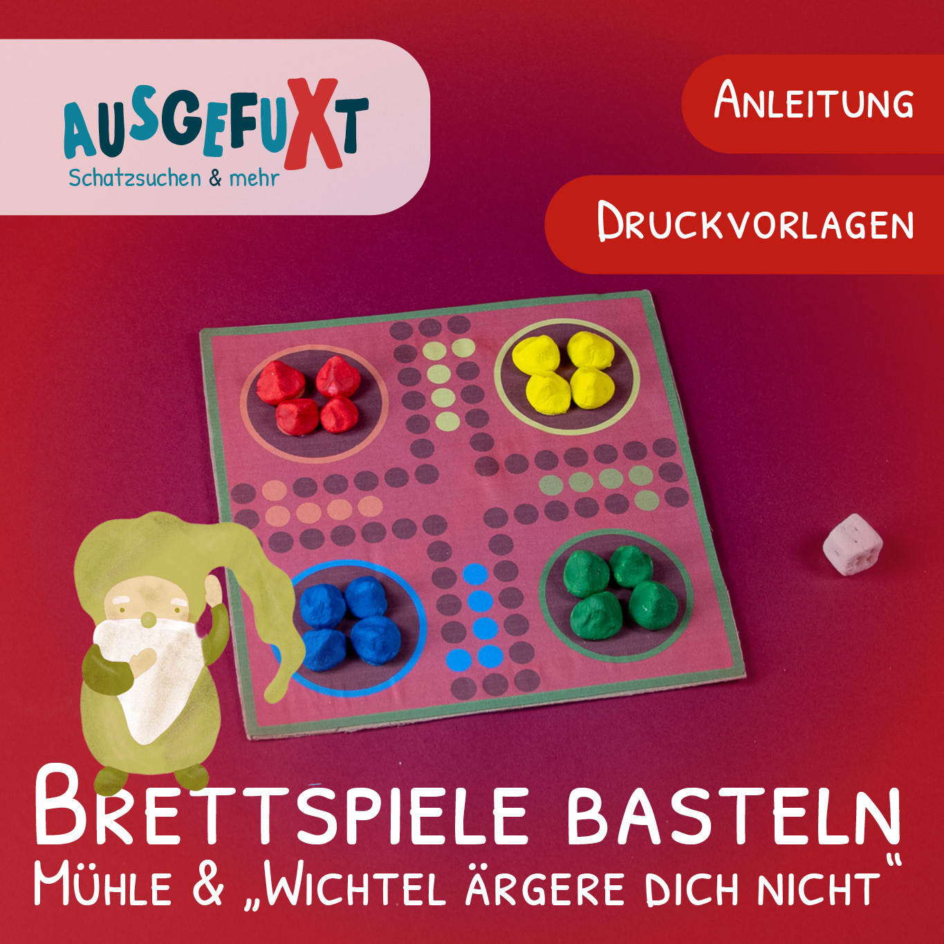 Brettspiele basteln – Mühle & „Wichtel ärgere dich nicht“ Brettspiele basteln â Mühle & âWichtel ärgere dich nichtâ