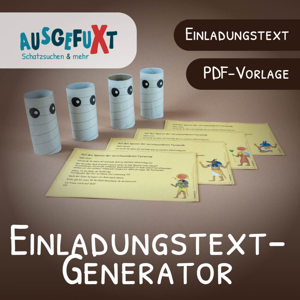 &Auml;gypten-Einladungen erzeugt mit dem Einladungstext-Generator