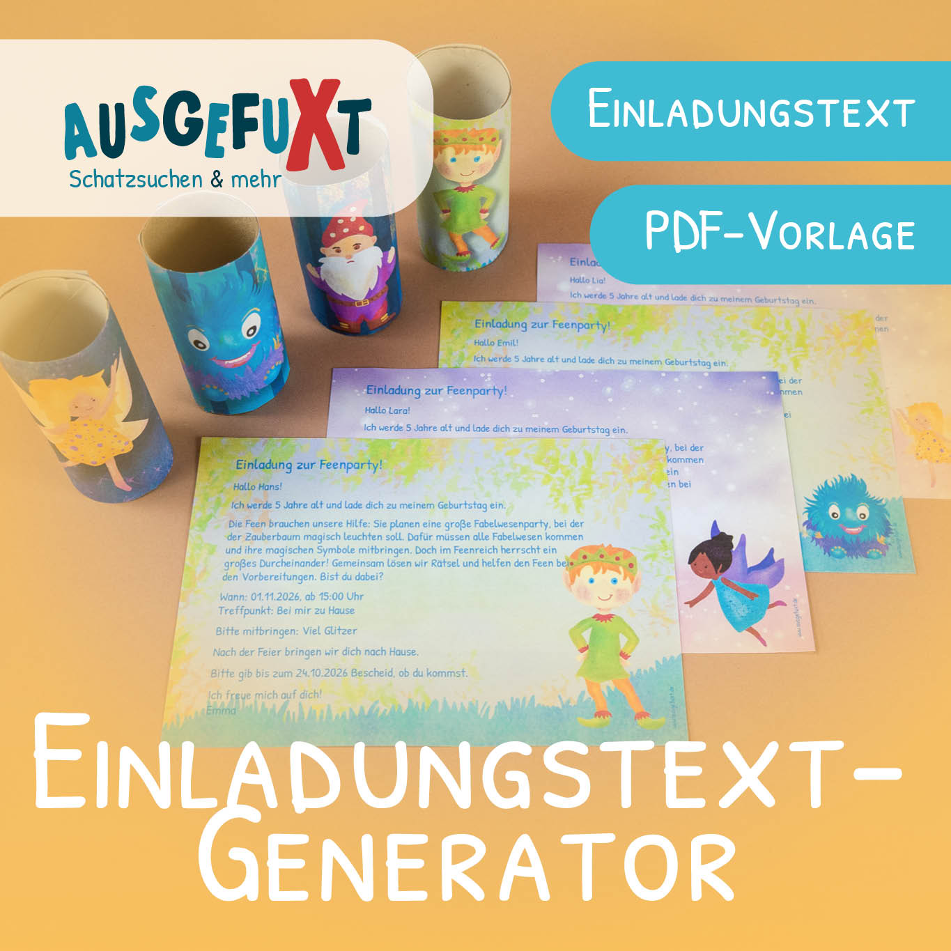 Fabelwesen-Einladungen erzeugt mit dem Einladungstext-Generator Fabelwesen-Einladungen erzeugt mit dem Einladungstext-Generator