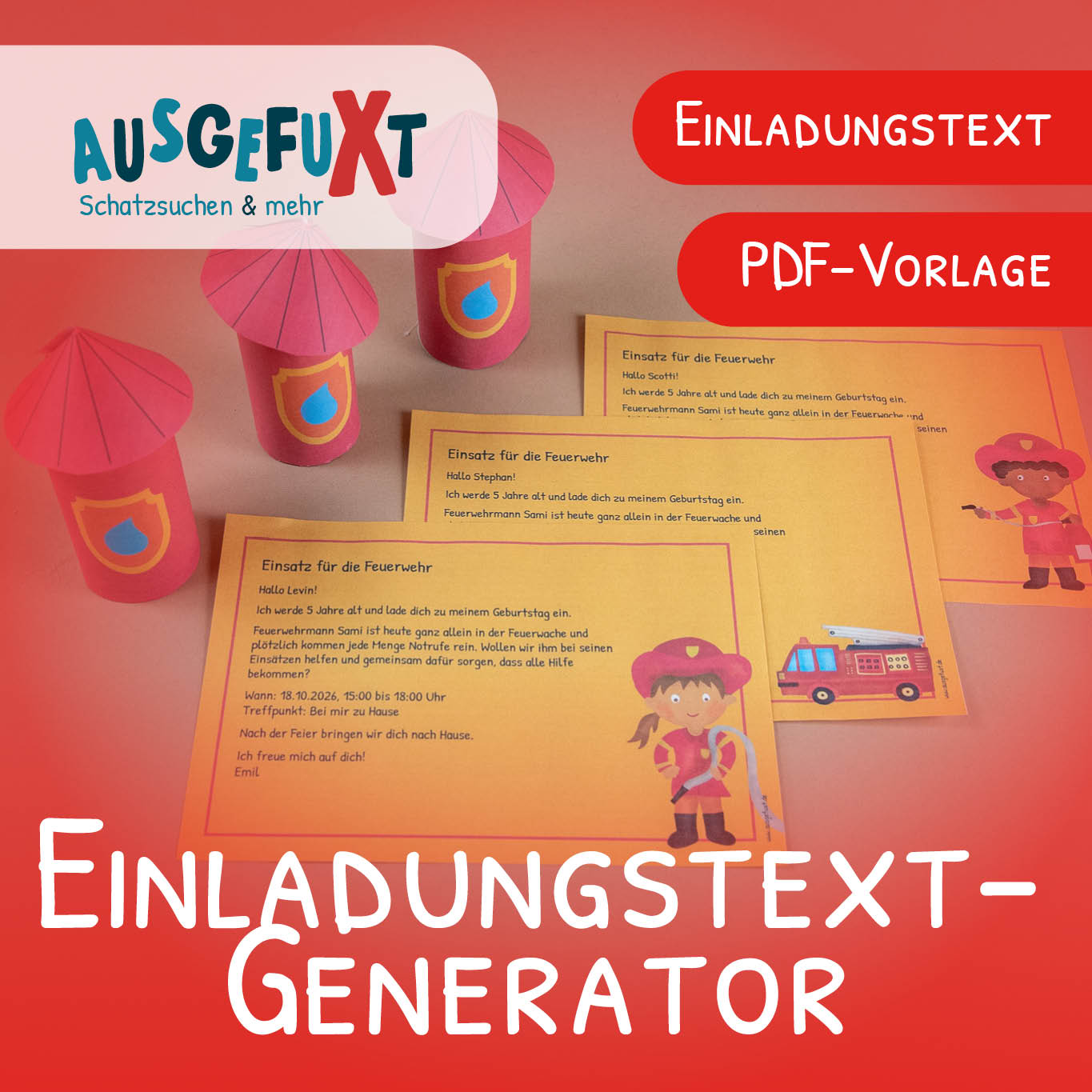 Feuerwehr-Einladungen erzeugt mit dem Einladungstext-Generator Feuerwehr-Einladungen erzeugt mit dem Einladungstext-Generator