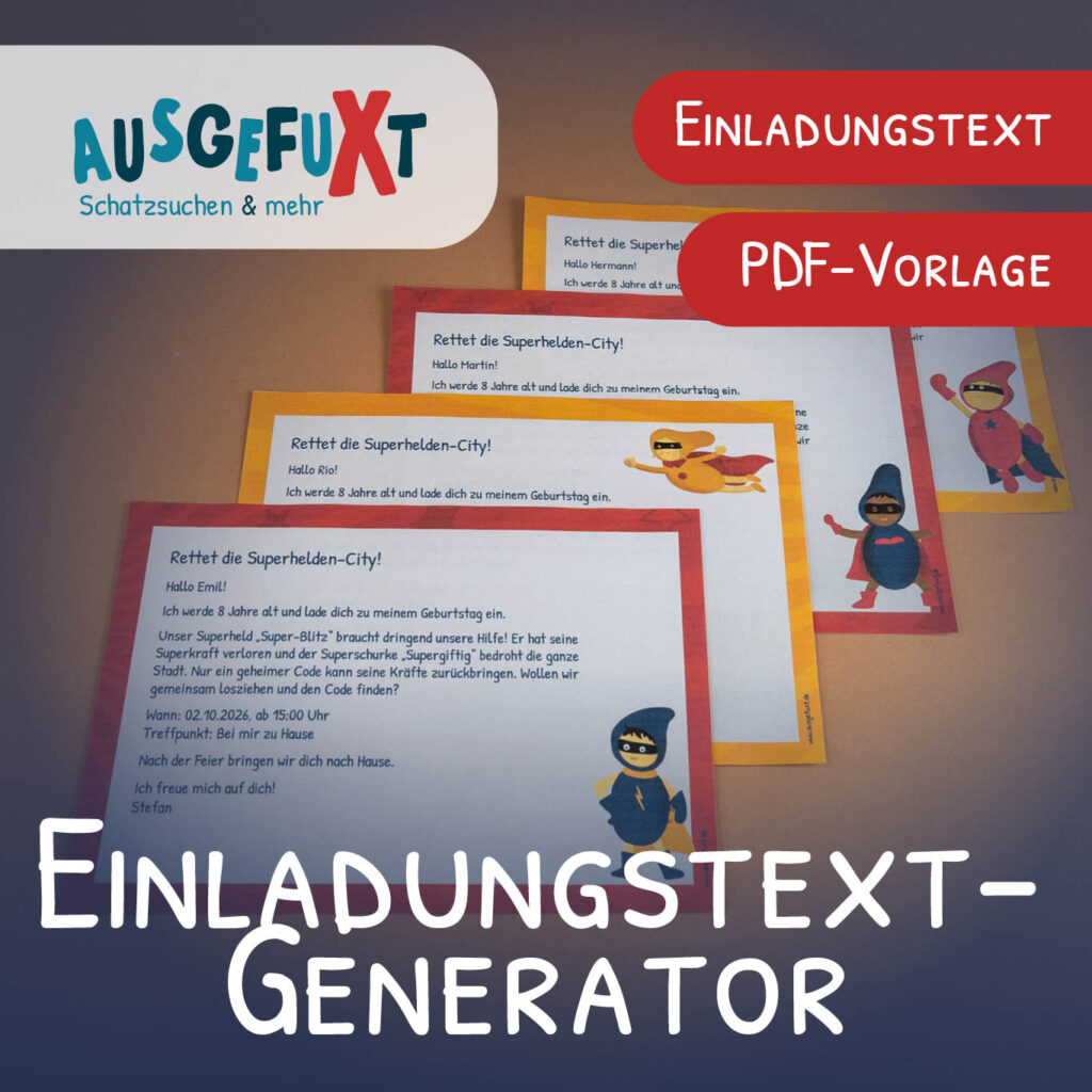 Superhelden-Einladungen erzeugt mit dem Einladungstext-Generator Superhelden-Einladungen erzeugt mit dem Einladungstext-Generator